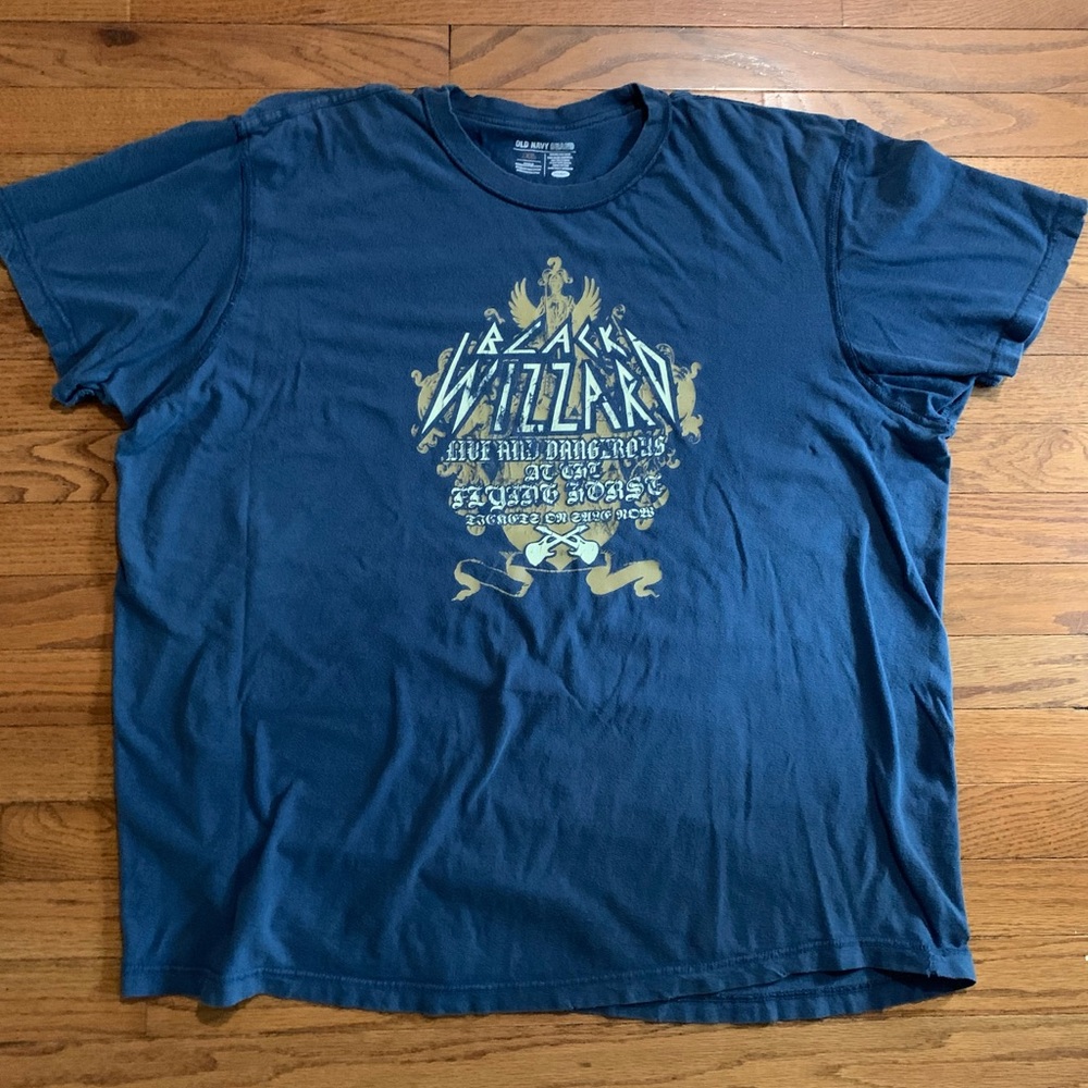 Rock band Blue Graphic Tee with Bold Design